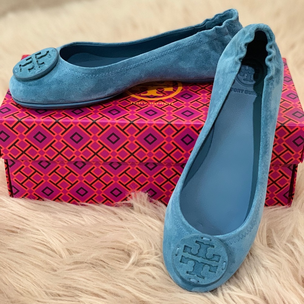NWT Tory Burch Minnie•Blue Yonder Sz 5